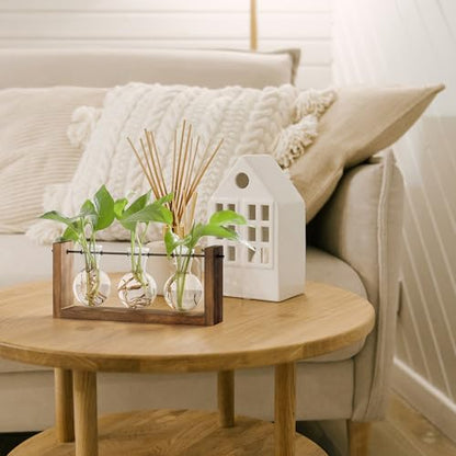 YIBOT Wall Hanging Planter Propagation Station 3 Bulb Glass Flower Vase - size: 3Bulb-M
