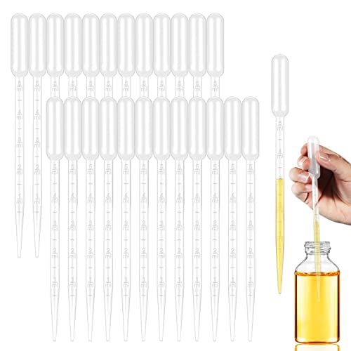 moveland 120PCS 5ML Plastic Transfer Pipettes, Disposable Graduated Pipettes, Clear Dropper for Essential Oils, Water Testing, Lab, DIY Art - size: 5ML