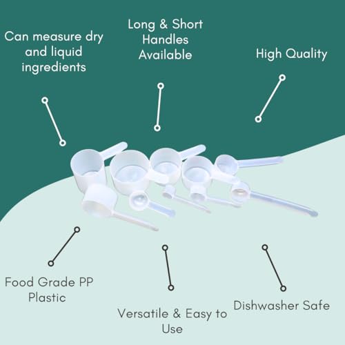 1.5 mL (1.5 CC) Long Handle Plastic Measuring Spoon for Coffee, Protein Powder, Pet Food, Spices, Grains, Dry Goods – Food-Grade BPA-Free (Pack of 25) - size: 1.5 mL | 1.5 cc