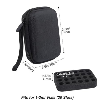 Lystaii 24 Slots 1-3ml Vial Organizer Case Oxford Fridge Protector Holder