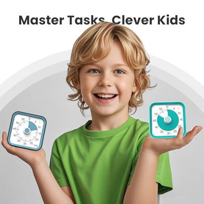 Visual Timer for Kids, Cute Timer with Pause Function, Green - color: Green