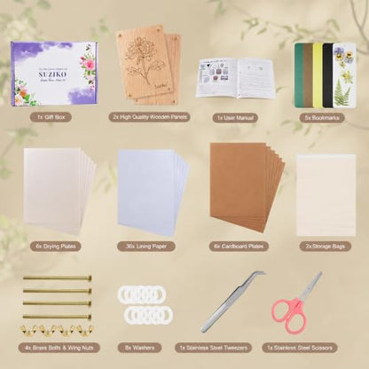 Suziko Large Flower Press Kit 10.8 x 6.9 inch for Adults, Flower and Plant Preservation Kit, Arts and Crafts for Adults Leaf Press, Great Gift for Lovers - size: Chrysanthemum 10.8" x 6.9"