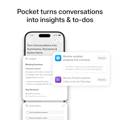 Pocket AI Voice Recorder, Auto Transcription, AI Note Taker, Baby Pink - color: Baby Pink