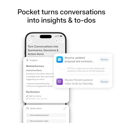 Pocket AI Voice Recorder, Auto Transcription, AI Note Taker, Baby Pink - color: Baby Pink