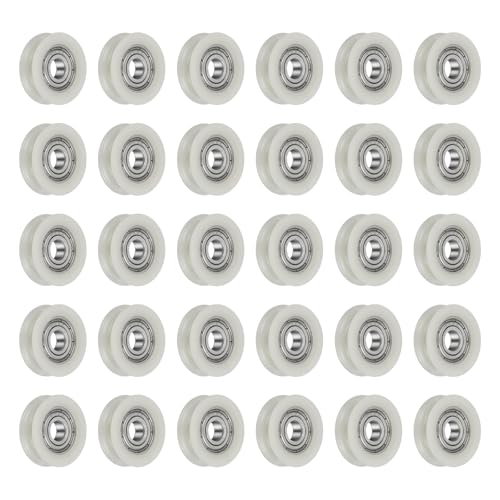 uxcell 30Pcs 695ZZ POM Pulley U-Groove Ball Bearing, 5x19x6mm, Beige - color: Beige, size: 5x19x6mm, 695ZZ
