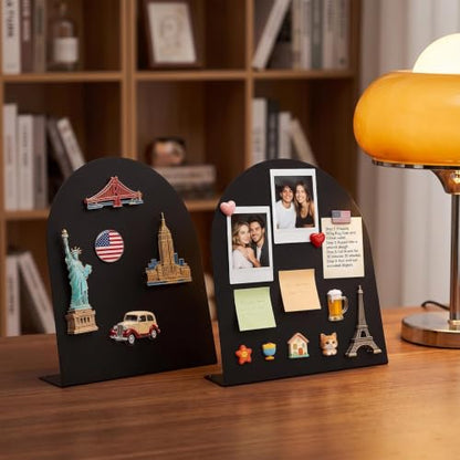 Magnetic Metal Display Stand,2 Pack Magnetic Bulletin Board - color: Black-a