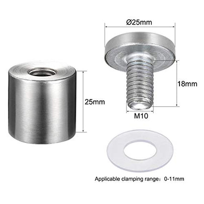 uxcell 1 Dia x 1-3/16"(25x30mm) Standoff Screws Wall Mount Sign Holders Acrylic Glass Nails 10pcs - size: 25mmx30mm