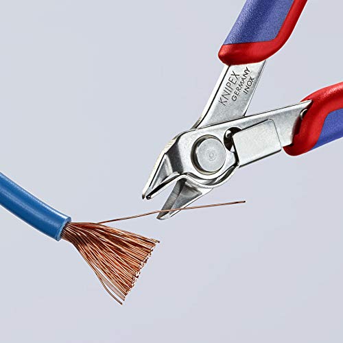 KNIPEX - 78 13 125 Tools - Electronics Super-Knips, INOX Steel, Multi-Component (7813125), 5-Inch with Lead Catcher - size: 5-Inch, style: Knips + Lead Catcher