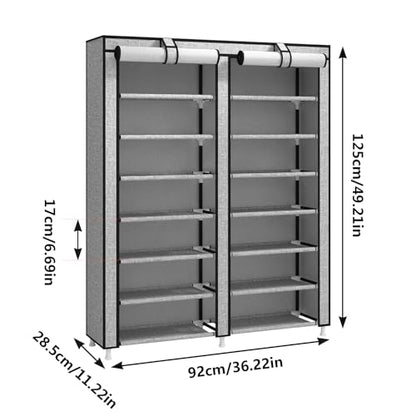 JIUYOTREE 7-Tier Shoe Rack Shoe Storage Organizer Ash Gray - color: Ash Grey