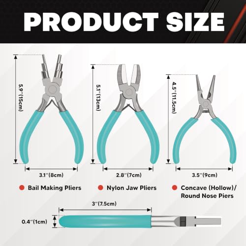 C&T 3-Piece Jewelry Pliers Set, Jewelry Making Tools Kit - style: 3PC