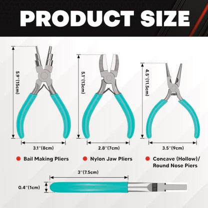 C&T 3-Piece Jewelry Pliers Set, Jewelry Making Tools Kit - style: 3PC