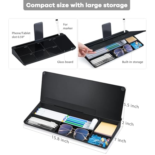 Varhomax Glass Weekly Planner Desk White Board - color: Weekly Planner-black