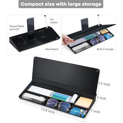 Varhomax Glass Weekly Planner Desk White Board - color: Weekly Planner-black