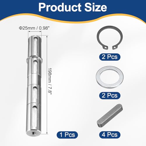 uxcell Output Double Shaft, 25mm Diameter, 198mm Length, Alloy Steel - size: Double Shaft, style: 25mm Shaft, 198mm Length