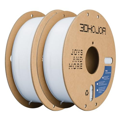3DHoJor PLA Filament 1.75mm,3D Printing Filament,1kg*2 Cardboard Spool, Fit Most FDM 3D Printer,Dimensional Accuracy +/- 0.03 mm,Vacuum Packaging-2Pack Cold White - color: 2pack Cold White
