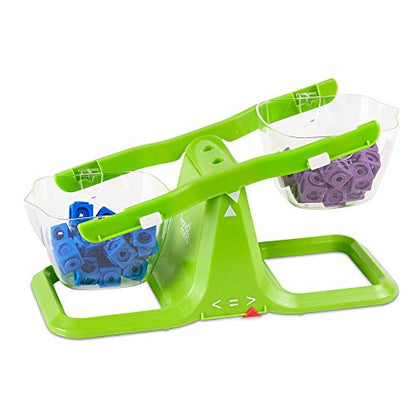 hand2mind Colorful Nestable Bucket Balance, Clear Double Bucket Balance Scale for Liquids and Solids, Easy to Assemble Kids Scale, Space Saving Storage Base, Balance Scale for Classroom (Set of 4) - style: Set of 4