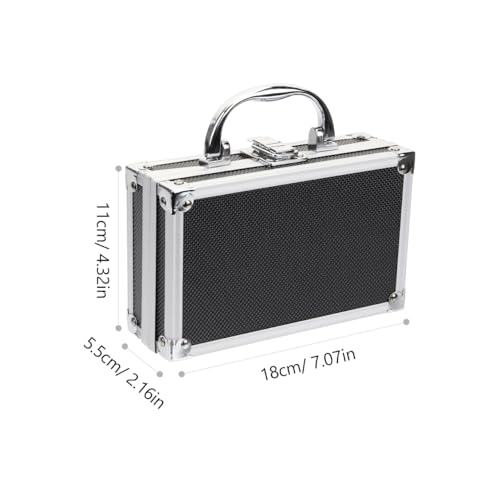 7-Inch Mini Aluminum Briefcase Hard Shell Metal Tool Box with EVA Foam Shockproof Storage Case for Precision Instruments Valuables