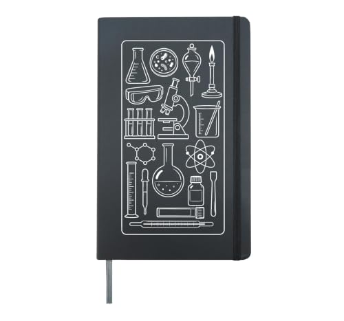 Science Laboratory Equipment Chemistry Physics Scientist Hardcover Journal, Black