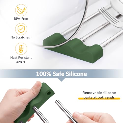 Tomorotec Adjustable Over-The-Sink Kitchen Rack, BPA-Free, Army Green - color: Army Green