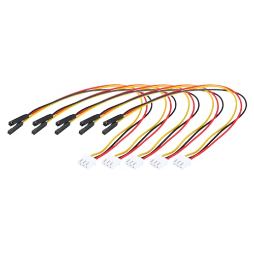 XH Female to Female 3Pin Breadboard Jumper Wire 2.54mm Pitch Ribbon Cable 20cm Long Electronics Breadboard Ribbon Cables for Breadboard Electronic Projects Pack of 5