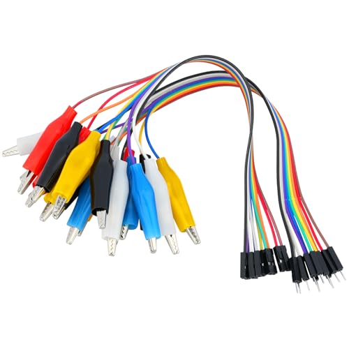 20 Pcs breadboard Jumper Wires with Alligator Clips Male and Female