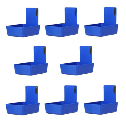 8/Pk Medium Medical Pro Lab Pan Dental Working Lab Pan Plastic with Stainless Steel Clip (Neon Blue) - color: Neon Blue