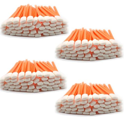 Wellgler's Foam Cleaning Swabs, Lint-Free Swabs for Precision Electronics, Camera, Optical Lens & Inkjet Printer Cleaning (200pcs Orange) - color: orange