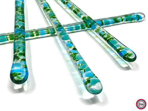 studioTica Handmade Glass Swizzle Sticks: The Aiden, Set of 4 - color: The Aiden