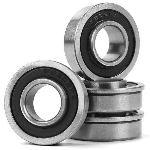 GICOOL 5/8" Sealed Flanged Steel Bearing, 16mm ID x 35mm OD x 13mm W,4 PK - size: ID 5/8" x OD 1-3/8"