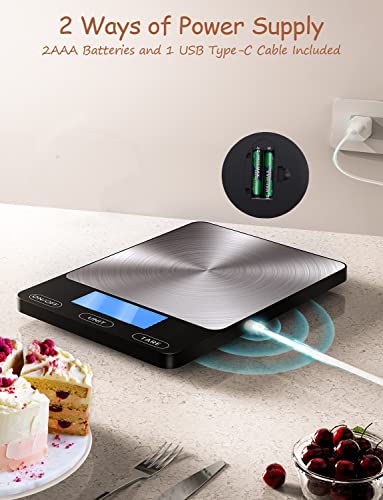 Food Scale -33lb Digital Kitchen Scale for Food Ounces Grams Rechargeable - size: Medium