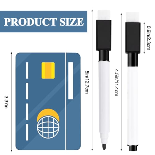 RETON 25 Pcs Magnetic Dry Wipe White Board Markers Pens, Dry Erase Marker with Eraser Cap, 4.4 In Mini Markers with Fine Tip for Classroom, Office, Hospital, Home and Factory (25 Pcs, Black) - size: 1 Count (Pack of 25)