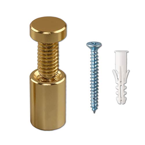 Sign Standoff 1/2" x 3/4", Solid Aluminum Sign Standoff Screws Mounting Hardware Polished Gold for Glass Panel, Acrylic Panel,Pack of 4 - color: Gold, size: 1/2"x3/4" 4 Pack