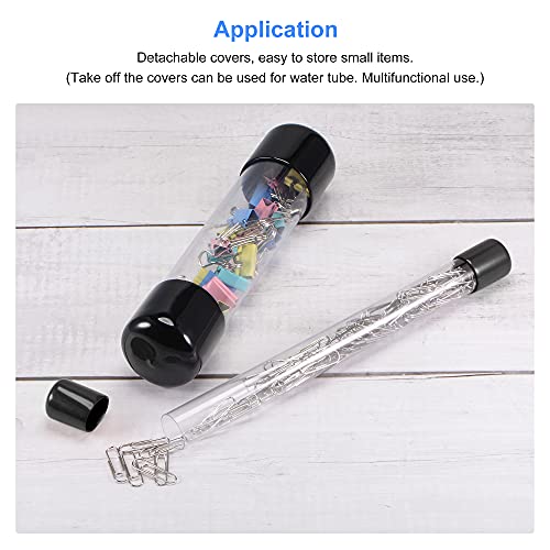 MECCANIXITY Clear Storage Tube 23x25mm Small Plastic Round Tubing with Caps Rigid Bottle Container 300mm/12 Inch for Item Stored - size: 23x25x300mm