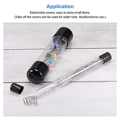 MECCANIXITY Clear Storage Tube 23x25mm Small Plastic Round Tubing with Caps Rigid Bottle Container 300mm/12 Inch for Item Stored - size: 23x25x300mm