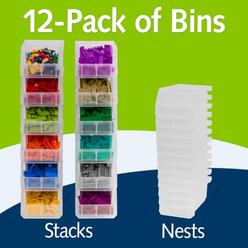 ReadySpace Small Stackable Plastic Storage Bins, 12-Pack, Clear - color: Clear, size: Small, 12-Pack