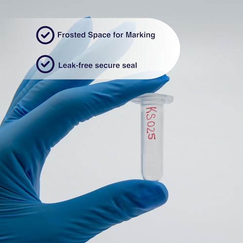 Kashi Scientific 2mL Clear Snap-Cap Microcentrifuge Tube with Graduation, Lab Grade Polypropylene Plastic for Centrifuge [2mL, 500] - size: 2mL