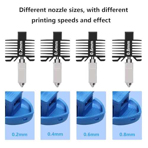 P1P P1S 0.4mm Hardened Steel Hotend, All-Metal Integerted Desige Hot End 320℃ High Temperature Print Head Nozzle Replacement for X1/X1C/P1S /P1P 3D Printer - style: 0.4mm