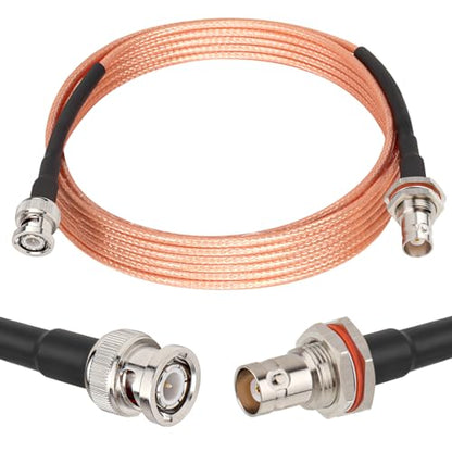 XRDS -RF BNC Cable 15FT, 50 Ohm BNC Male to Female Bulkhead Mount RG316 Coax for Wireless Microphone System Receiver CB Radio UHF VHF Ham Radio Amateur - size: 15 FT