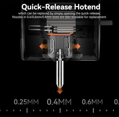 for Anycubic Kobra X/Kobra 4 Quick-Swap Hardened Steel Nozzle-0.4/0.6/0.8mm