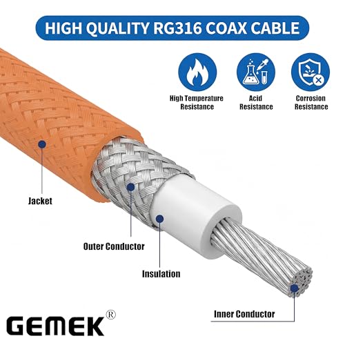 5ft SMA Cable 2PCS, SMA Male to SMA Female Bulkhead RG316 SMA Extension Coaxial for 4G LTE Router Cellular SDR USB Dongle Receiver - size: 5 ft - 2PCS