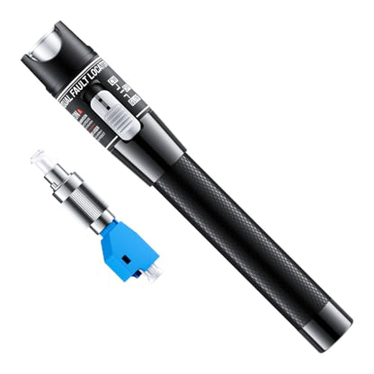 Visual Fault Locator,80-100KM Fiber Optic Cable Tester Meter, VFL Red Light Pen Light Source Testers(Black) - style: 80-100KM VFL
