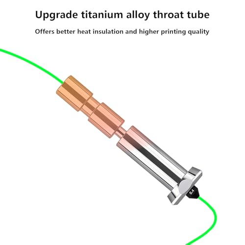 Upgraded Integrated 0.4mm Nozzle for Anycubic Kobra 3 Max, Fully Titanium Alloy Throat Tube Quick Swap Hardened Steel Nozzle High Speed Hot End Nozzle for Kobra 3 Max 3D Printer, 2PCS - color: Upgraded 0.4mm Nozzle