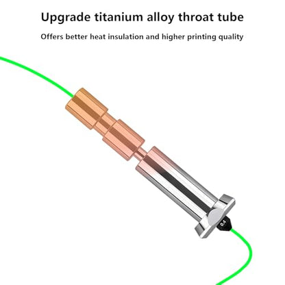 Upgraded Integrated 0.4mm Nozzle for Anycubic Kobra 3 Max, Fully Titanium Alloy Throat Tube Quick Swap Hardened Steel Nozzle High Speed Hot End Nozzle for Kobra 3 Max 3D Printer, 2PCS - color: Upgraded 0.4mm Nozzle