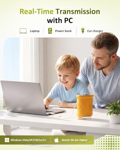 1000X Handheld Digital Microscope for Kids: Pocket Microscope for Stem Toy - color: Yellow