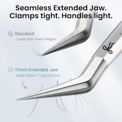 Craft Tweezers, Precision Tweezer with Leather Pouch for Stickers - color: Silver
