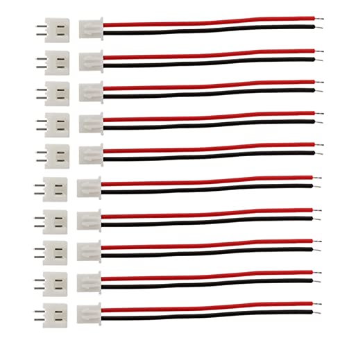 daier 20 Sets Jst Xh 2.54 2 Pin Connector Plug Male with 200mm Wire & Female Connector