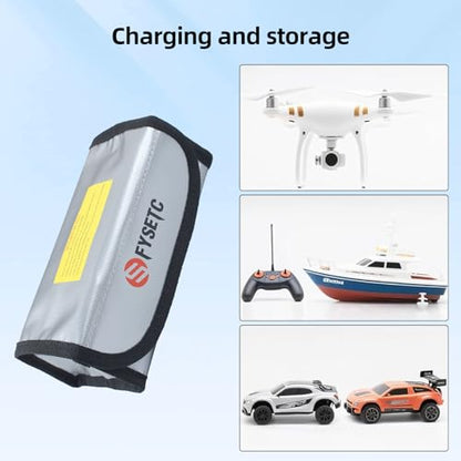 FYSETC Upgraded Spare Parts for FDM Printers: Fireproof Storage Bag for LiPoBattery and Other Power Adapter for P2S P1P P1S A1 X1C H2S H2D H2C 5M Pro AD5X Kobra3 Max Silver