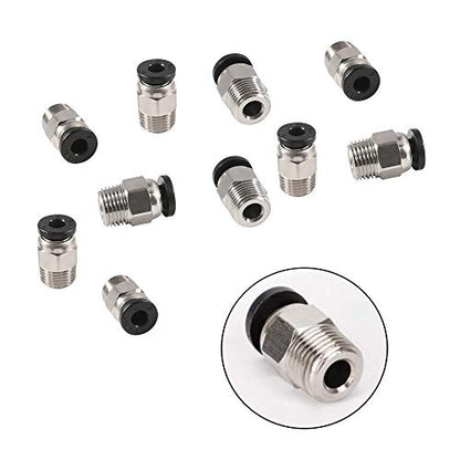 Aokin 10 Pcs PC4-M10 Pneumatic Fitting for Creality Ender 3/3 Pro/3 V2, Ender 5/5 Pro/5 Plus, CR-10/10S, etc - color: 10Pcs PC4-M10