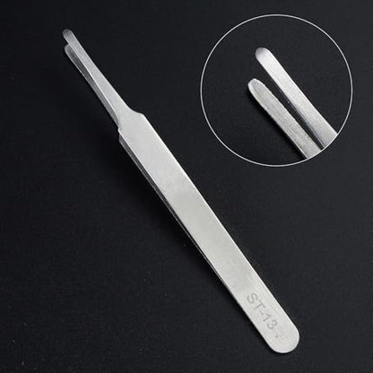 Precision Tweezers Set,Upgraded Stainless Steel of Craft Tweezers - Extra Fine,Angled,Blunt Tips for Electronics,Hobby, Industrial,Laboratory Work,Jewelry-Making,Model,Cooking