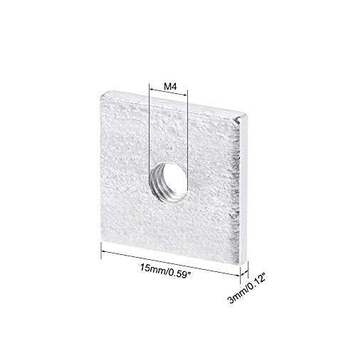 uxcell Square Nuts, M4x15mmx3mm Zinc-Plated Metric Coarse Thread Assortment Kit, 25 Pcs - size: M4x15mmx3mm